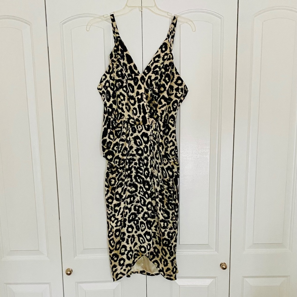 Silk Leopard Print Cocktail Dress